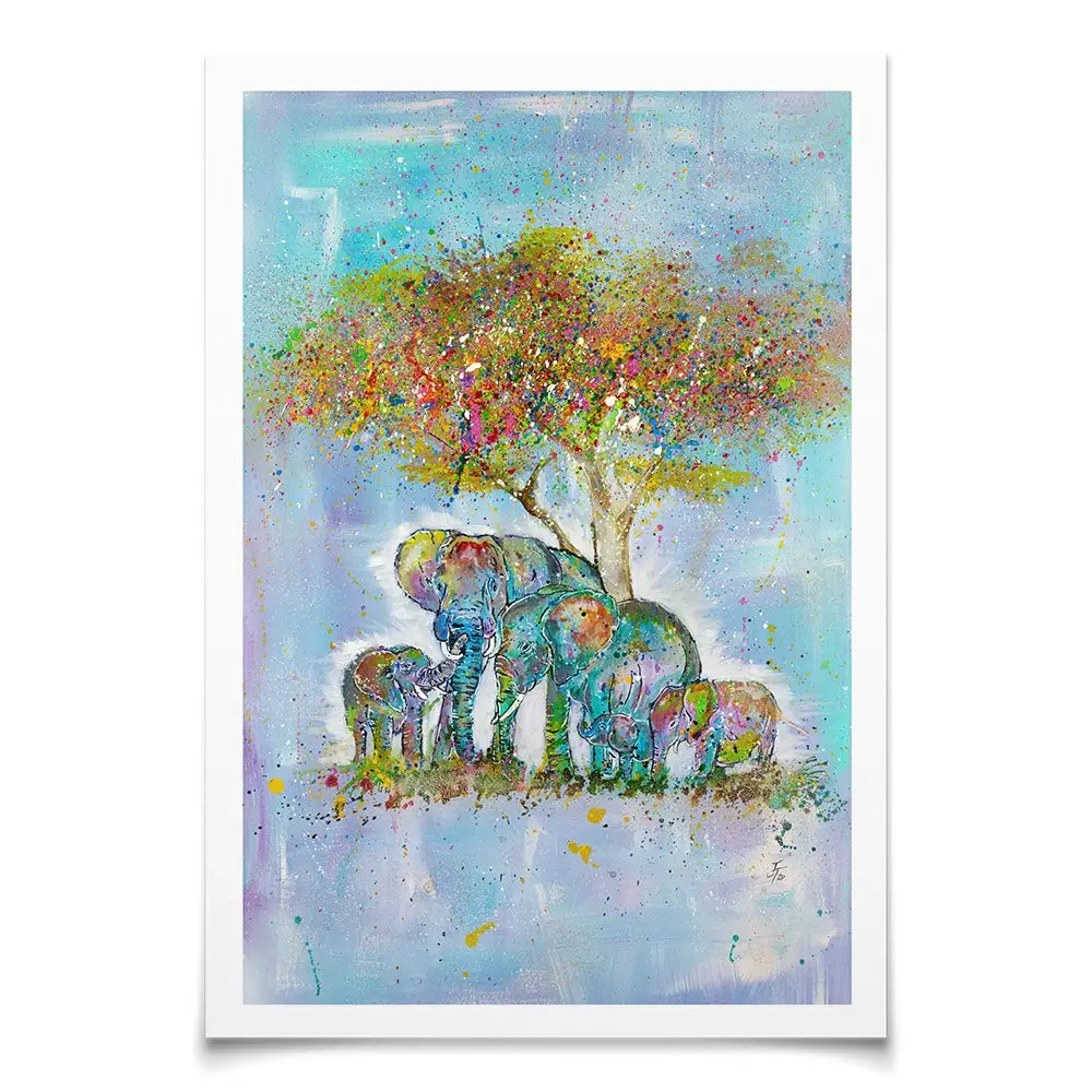 Elephants Under The Tree Art Print Elephants Under The Tree Art Print wall art product Jamie Taylor