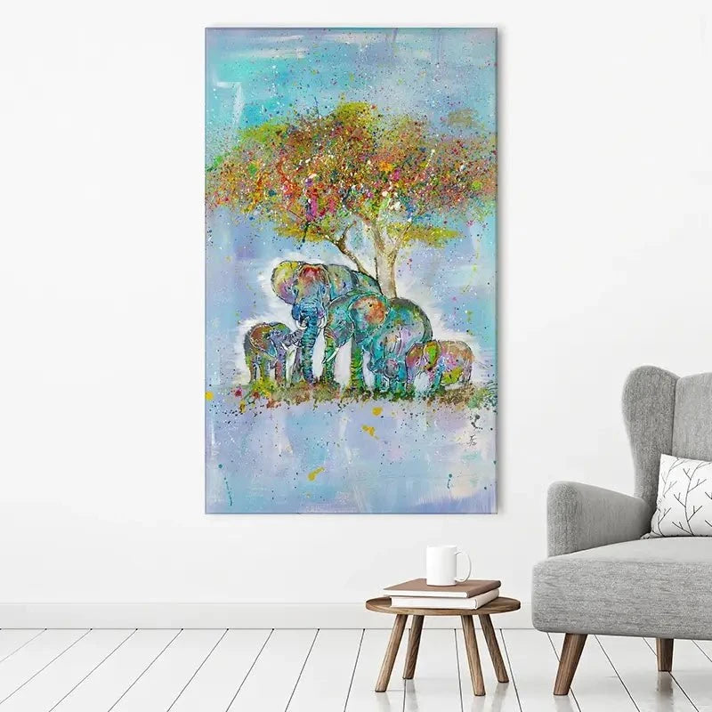 Elephants Under The Tree Canvas Print Elephants Under The Tree Canvas Print wall art product Jamie Taylor