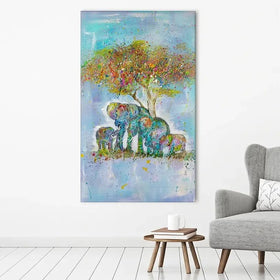 Elephants Under The Tree Canvas Print Elephants Under The Tree Canvas Print wall art product Jamie Taylor