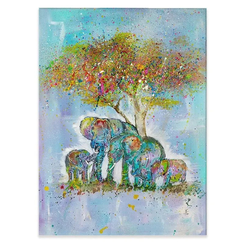 Elephants Under The Tree Canvas Print Elephants Under The Tree Canvas Print wall art product Jamie Taylor