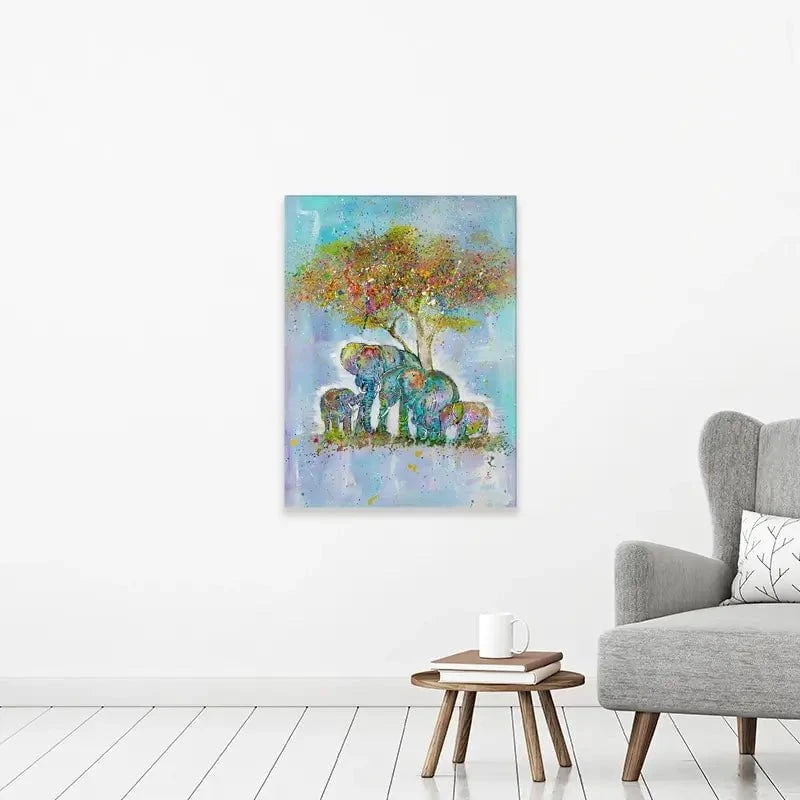 Elephants Under The Tree Canvas Print Elephants Under The Tree Canvas Print wall art product Jamie Taylor