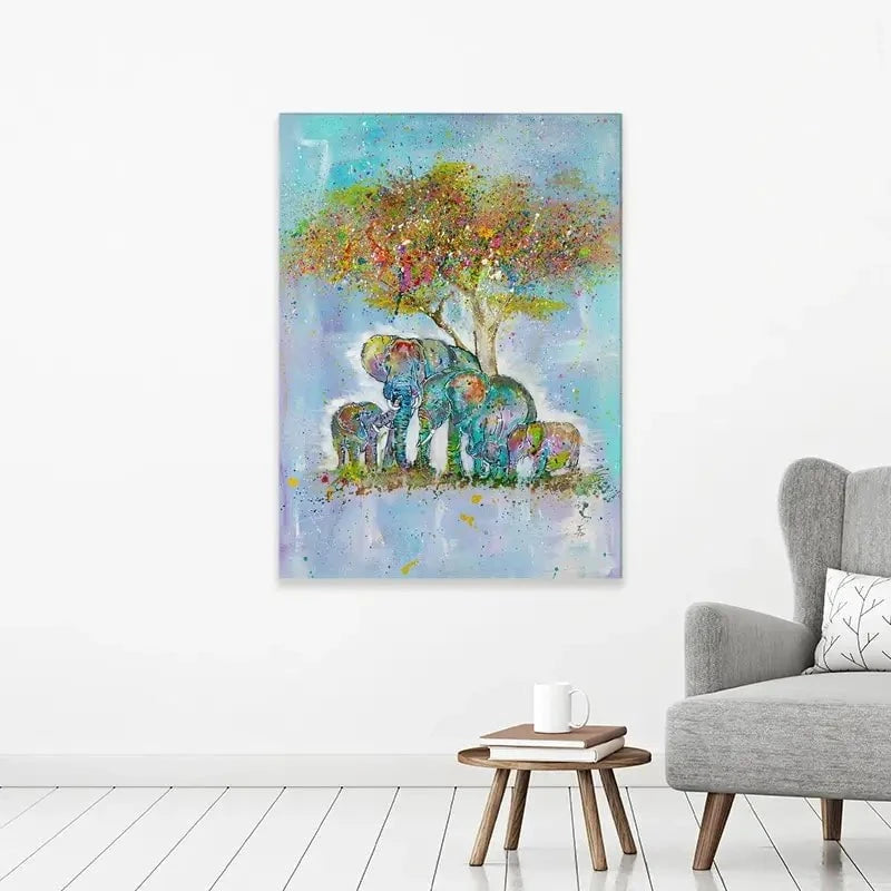Elephants Under The Tree Canvas Print Elephants Under The Tree Canvas Print wall art product Jamie Taylor