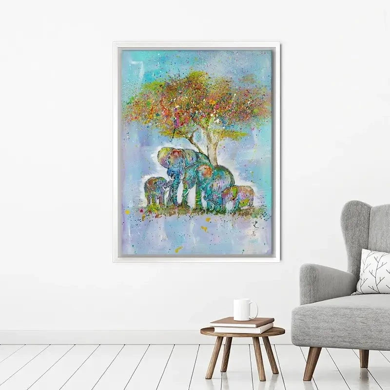 Elephants Under The Tree Canvas Print Elephants Under The Tree Canvas Print wall art product Jamie Taylor
