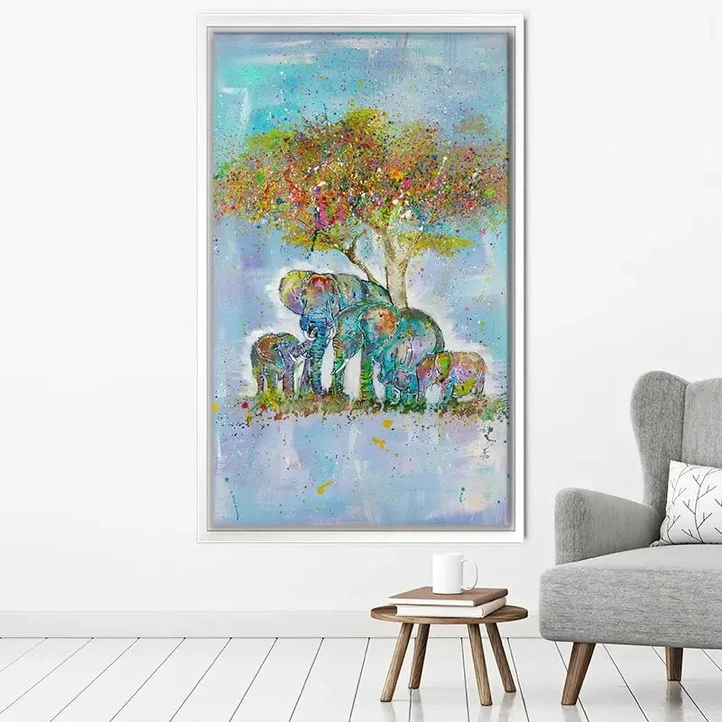 Elephants Under The Tree Canvas Print Elephants Under The Tree Canvas Print wall art product Jamie Taylor