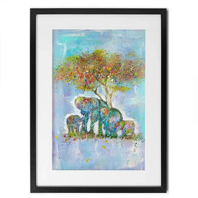 Elephants Under The Tree Framed Art Print Elephants Under The Tree Framed Art Print wall art product Jamie Taylor