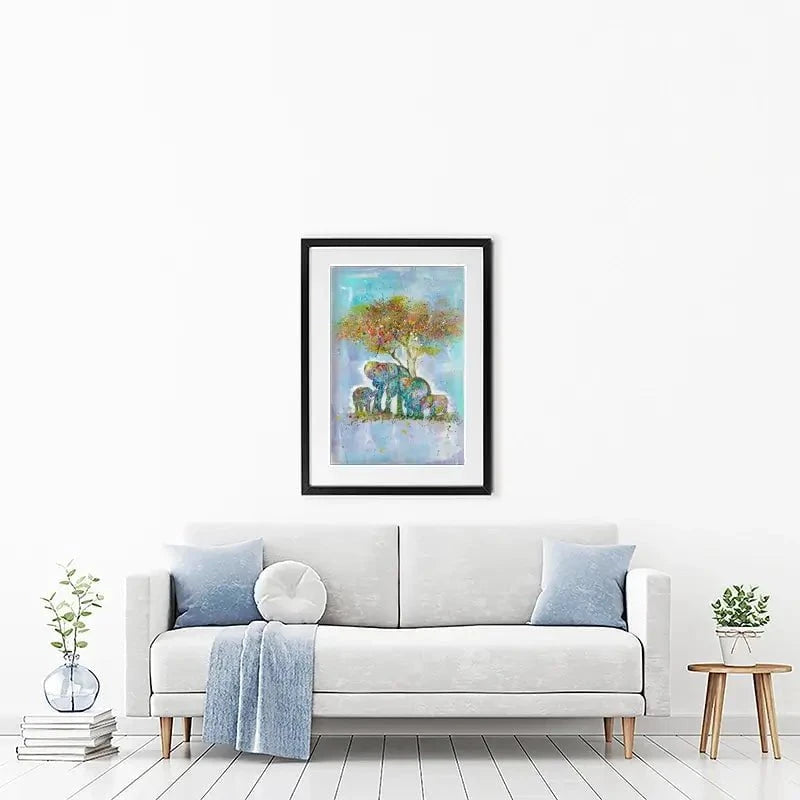 Elephants Under The Tree Framed Art Print Elephants Under The Tree Framed Art Print wall art product Jamie Taylor