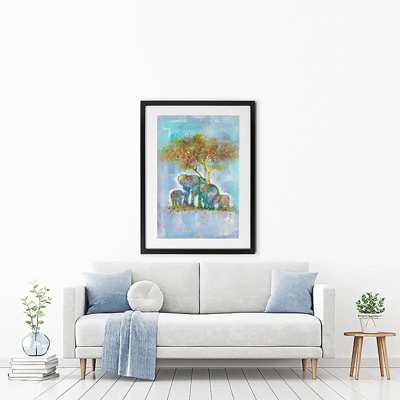Elephants Under The Tree Framed Art Print Elephants Under The Tree Framed Art Print wall art product Jamie Taylor