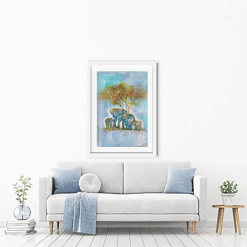 Elephants Under The Tree Framed Art Print Elephants Under The Tree Framed Art Print wall art product Jamie Taylor