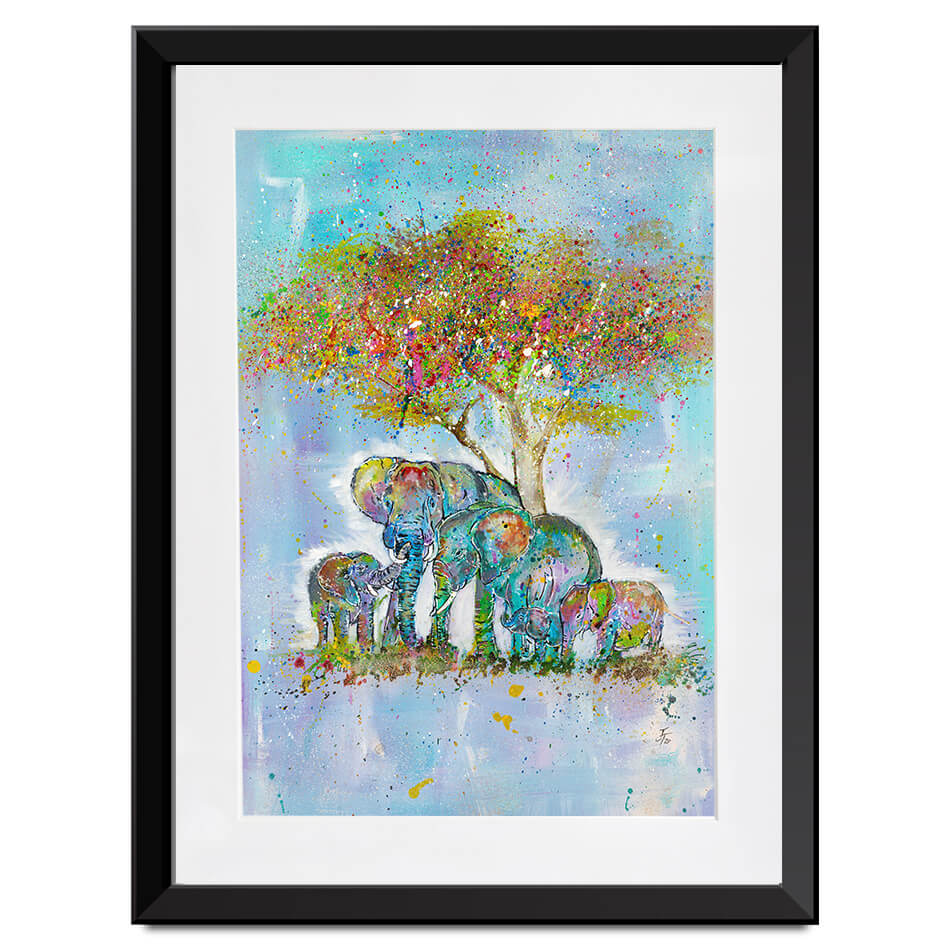 Elephants Under The Tree Framed Art Print Elephants Under The Tree Framed Art Print wall art product Jamie Taylor
