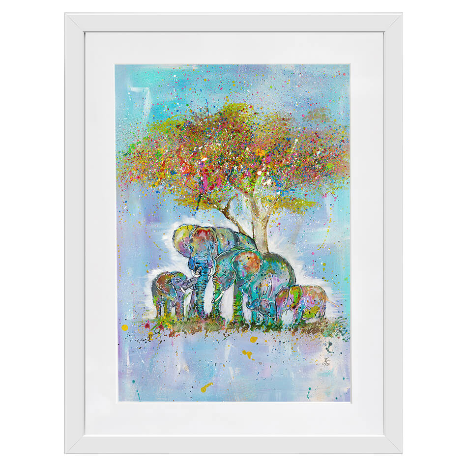 Elephants Under The Tree Framed Art Print Elephants Under The Tree Framed Art Print wall art product Jamie Taylor