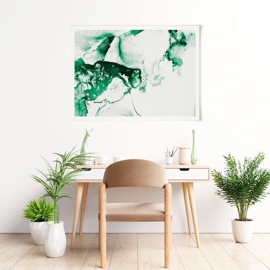 Emerald White Art Print wall art product / Shutterstock