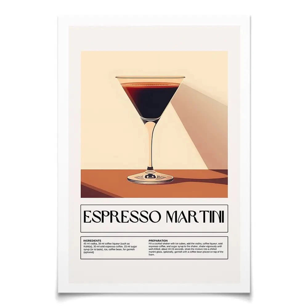 Espresso Martini Recipe Art Print Espresso Martini Recipe Art Print wall art product Art Print Shop