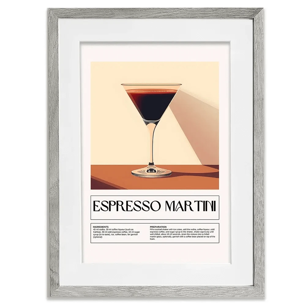 Espresso Martini Recipe Framed Art Print Espresso Martini Recipe Framed Art Print wall art product Art Print Shop