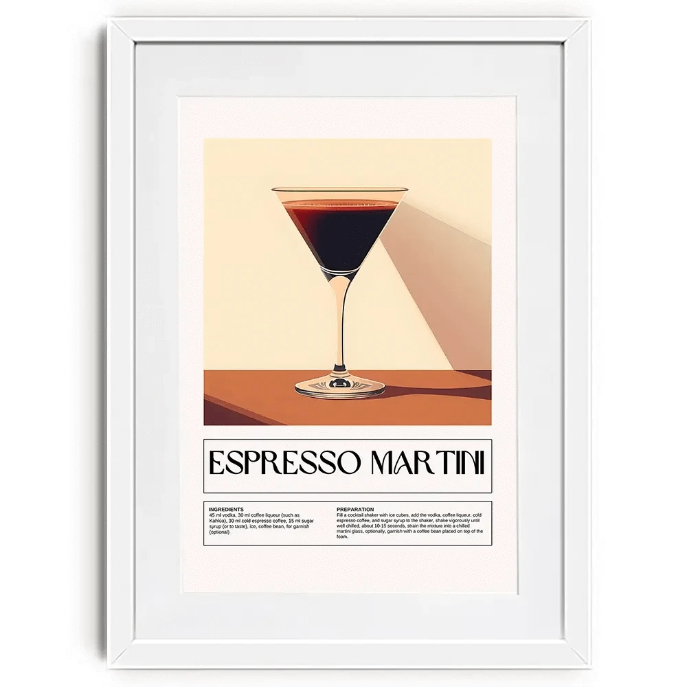 Espresso Martini Recipe Framed Art Print Espresso Martini Recipe Framed Art Print wall art product Art Print Shop