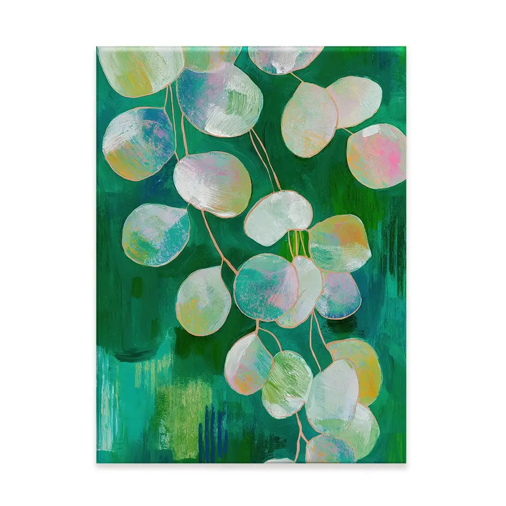 Eucalyptus Leaves On Green Canvas Print Eucalyptus Leaves On Green Canvas Print wall art product Chromatic Storm Studio
