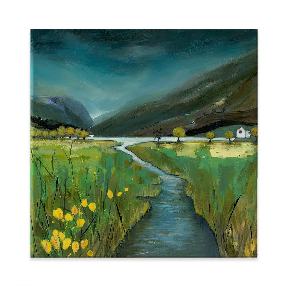 Evening Light Buttermere Square Canvas Print Evening Light Buttermere Square Canvas Print wall art product Karen Sutton