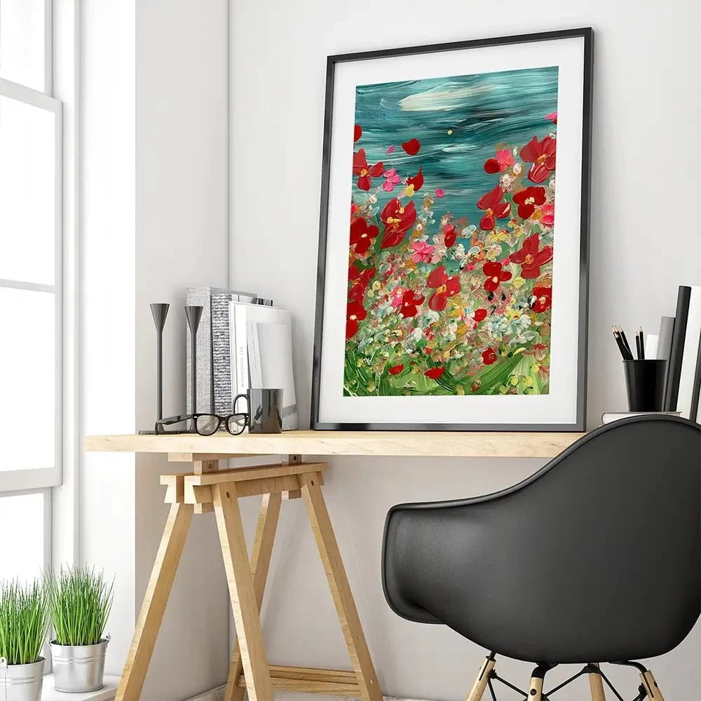 Evening Wildflowers Framed Art Print Evening Wildflowers Framed Art Print wall art product Charlotte Anna Reed