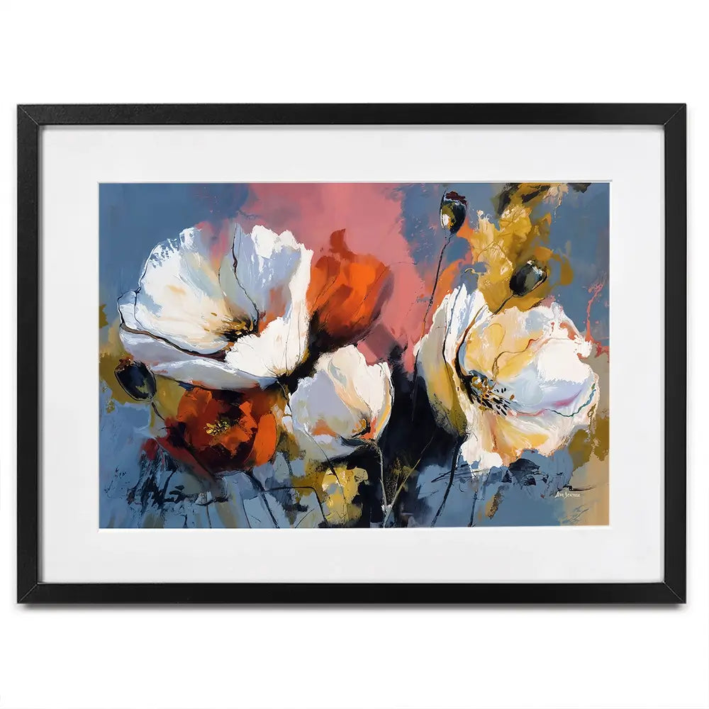 Expressive Abstract Floral Framed Art Print Expressive Abstract Floral Framed Art Print wall art product Leon Devenice