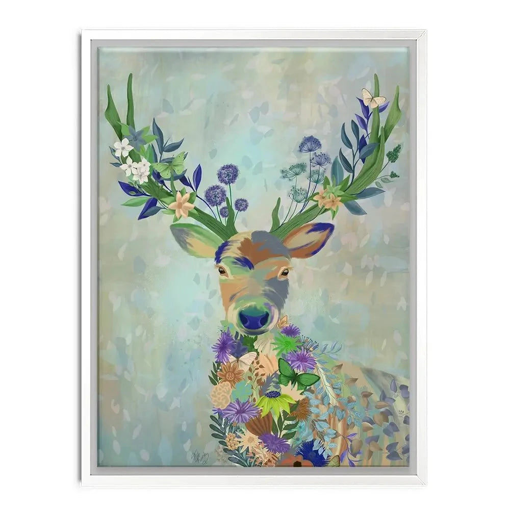 Fantastic Florals Deer Portrait Canvas Print Fantastic Florals Deer Portrait Canvas Print wall art product Fab Funky