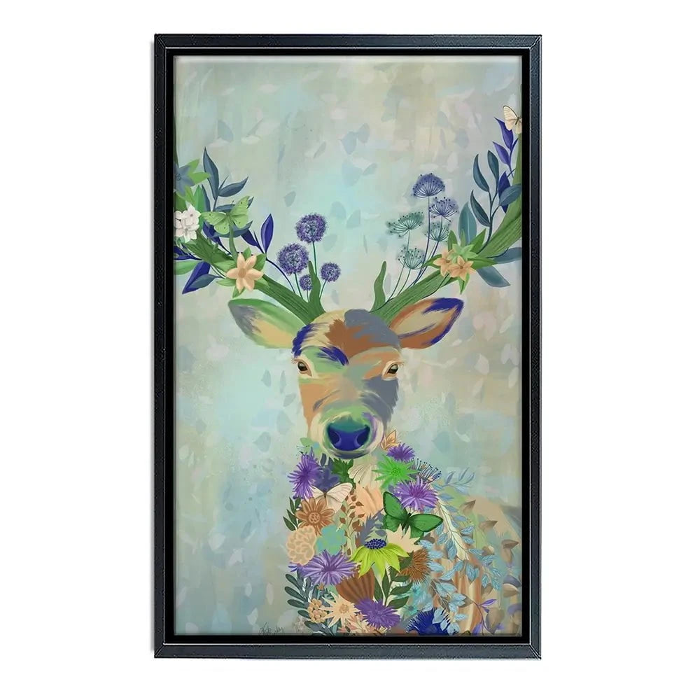 Fantastic Florals Deer Portrait Canvas Print Fantastic Florals Deer Portrait Canvas Print wall art product Fab Funky