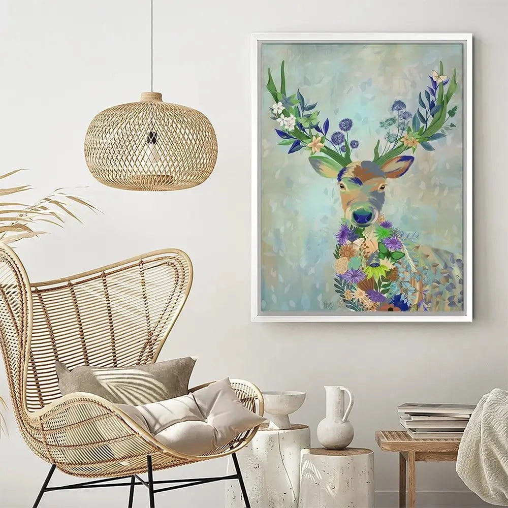 Fantastic Florals Deer Portrait Canvas Print Fantastic Florals Deer Portrait Canvas Print wall art product Fab Funky