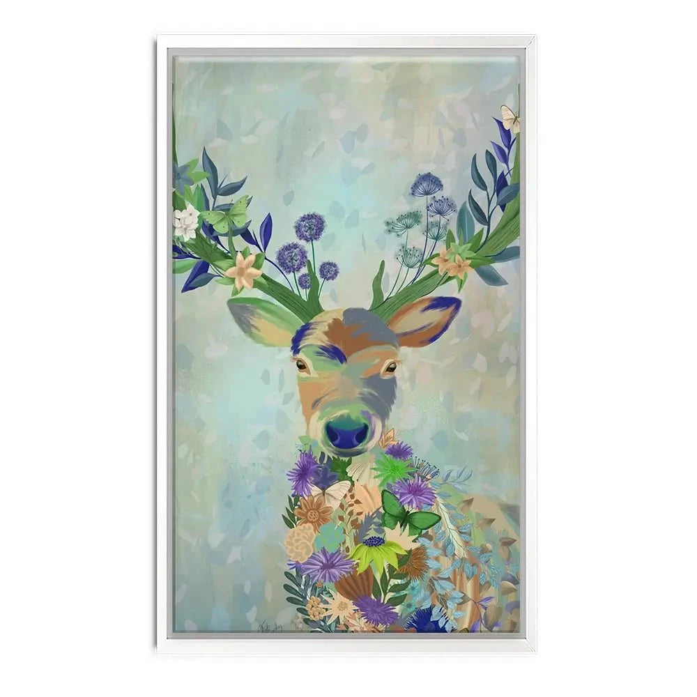 Fantastic Florals Deer Portrait Canvas Print Fantastic Florals Deer Portrait Canvas Print wall art product Fab Funky