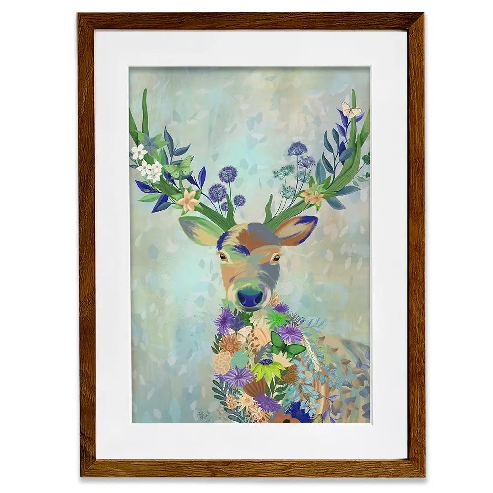 Fantastic Florals Deer Portrait Framed Art Print Fantastic Florals Deer Portrait Framed Art Print wall art product Fab Funky