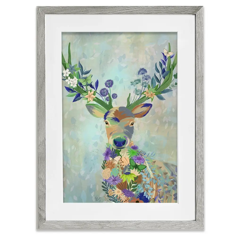 Fantastic Florals Deer Portrait Framed Art Print Fantastic Florals Deer Portrait Framed Art Print wall art product Fab Funky