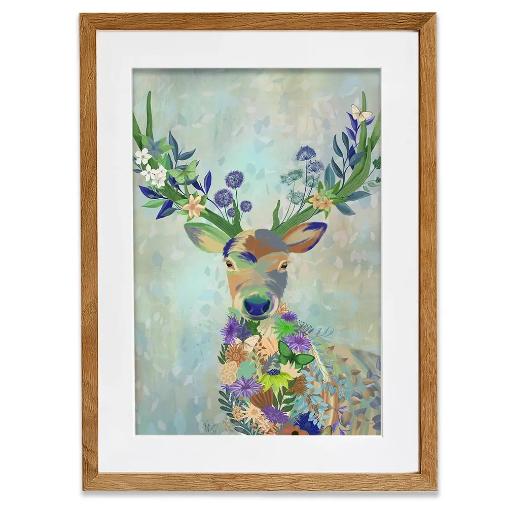 Fantastic Florals Deer Portrait Framed Art Print Fantastic Florals Deer Portrait Framed Art Print wall art product Fab Funky
