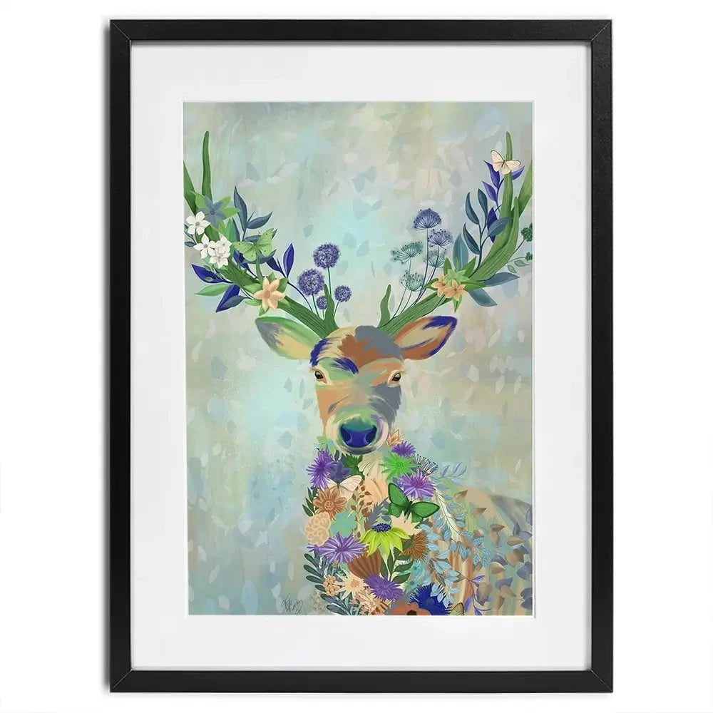 Fantastic Florals Deer Portrait Framed Art Print Fantastic Florals Deer Portrait Framed Art Print wall art product Fab Funky
