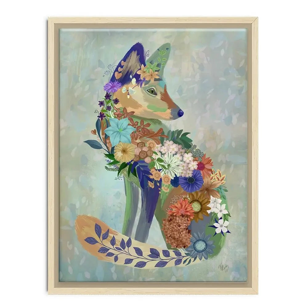 Fantastic Florals Fox Sitting Canvas Print Fantastic Florals Fox Sitting Canvas Print wall art product Fab Funky