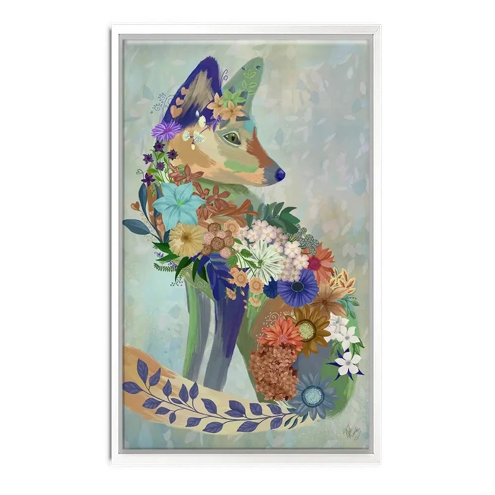 Fantastic Florals Fox Sitting Canvas Print Fantastic Florals Fox Sitting Canvas Print wall art product Fab Funky