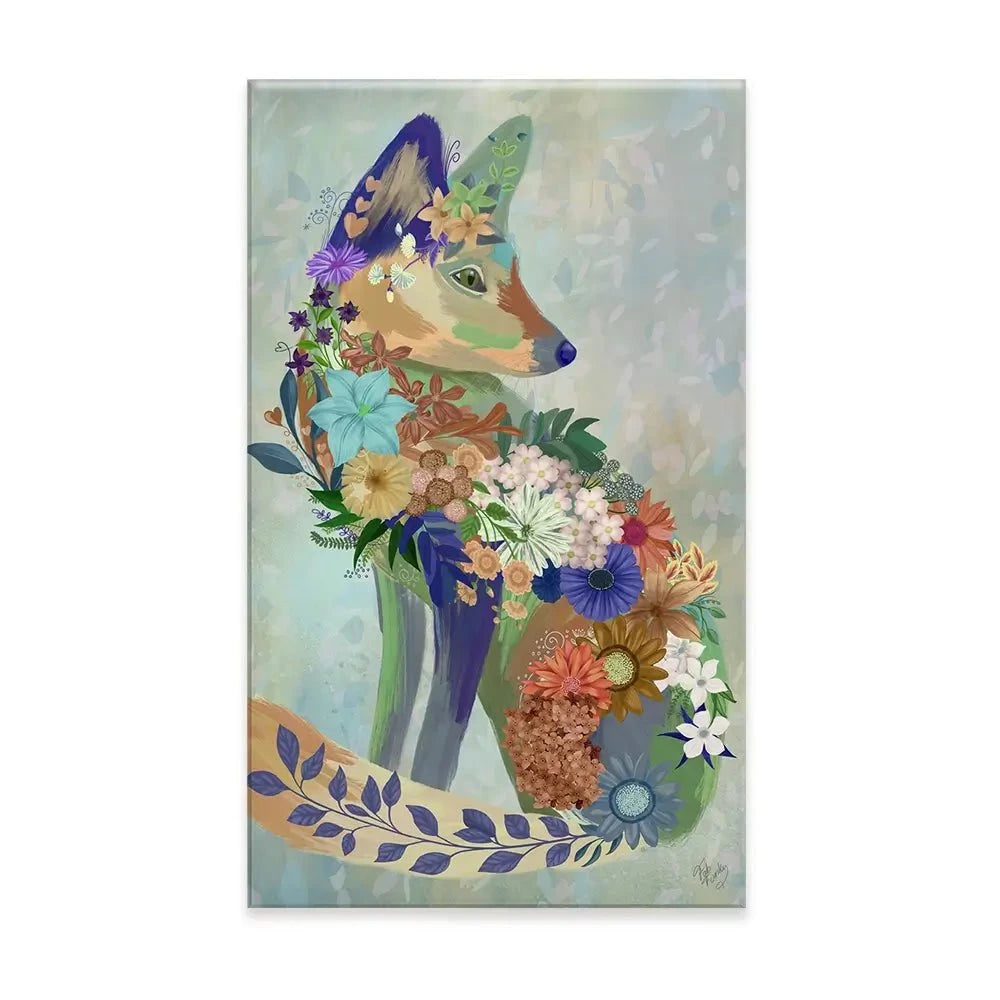 Fantastic Florals Fox Sitting Canvas Print Fantastic Florals Fox Sitting Canvas Print wall art product Fab Funky