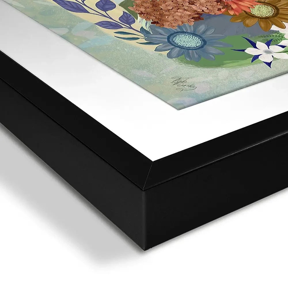 Fantastic Florals Fox Sitting Framed Art Print Fantastic Florals Fox Sitting Framed Art Print wall art product Fab Funky