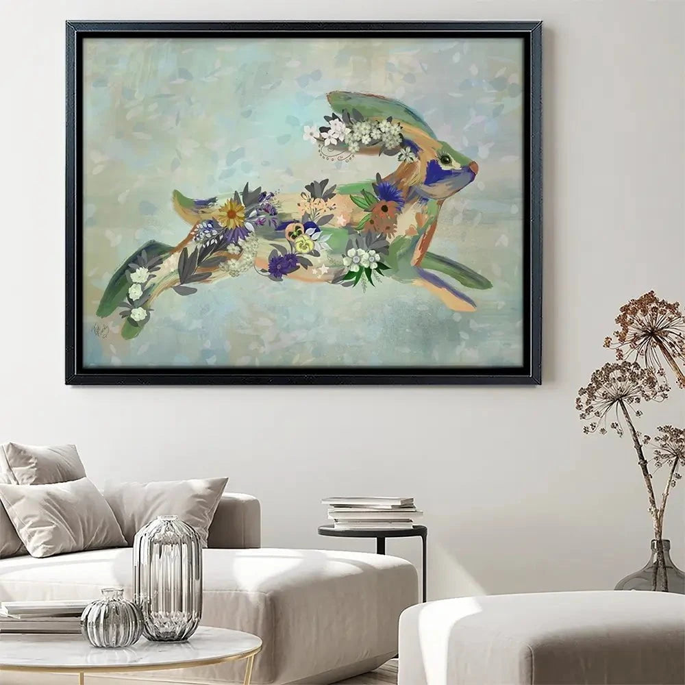 Fantastic Florals Hare Running Canvas Print Fantastic Florals Hare Running Canvas Print wall art product Fab Funky