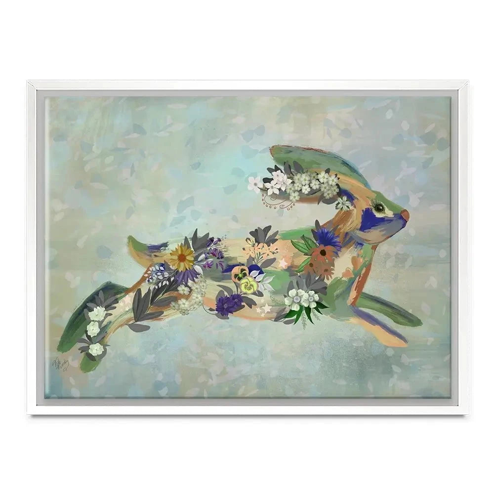 Fantastic Florals Hare Running Canvas Print Fantastic Florals Hare Running Canvas Print wall art product Fab Funky