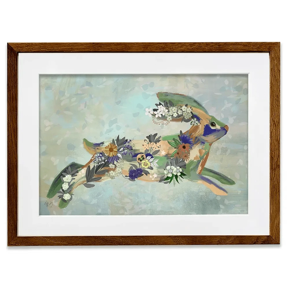 Fantastic Florals Hare Running Framed Art Print Fantastic Florals Hare Running Framed Art Print wall art product Fab Funky