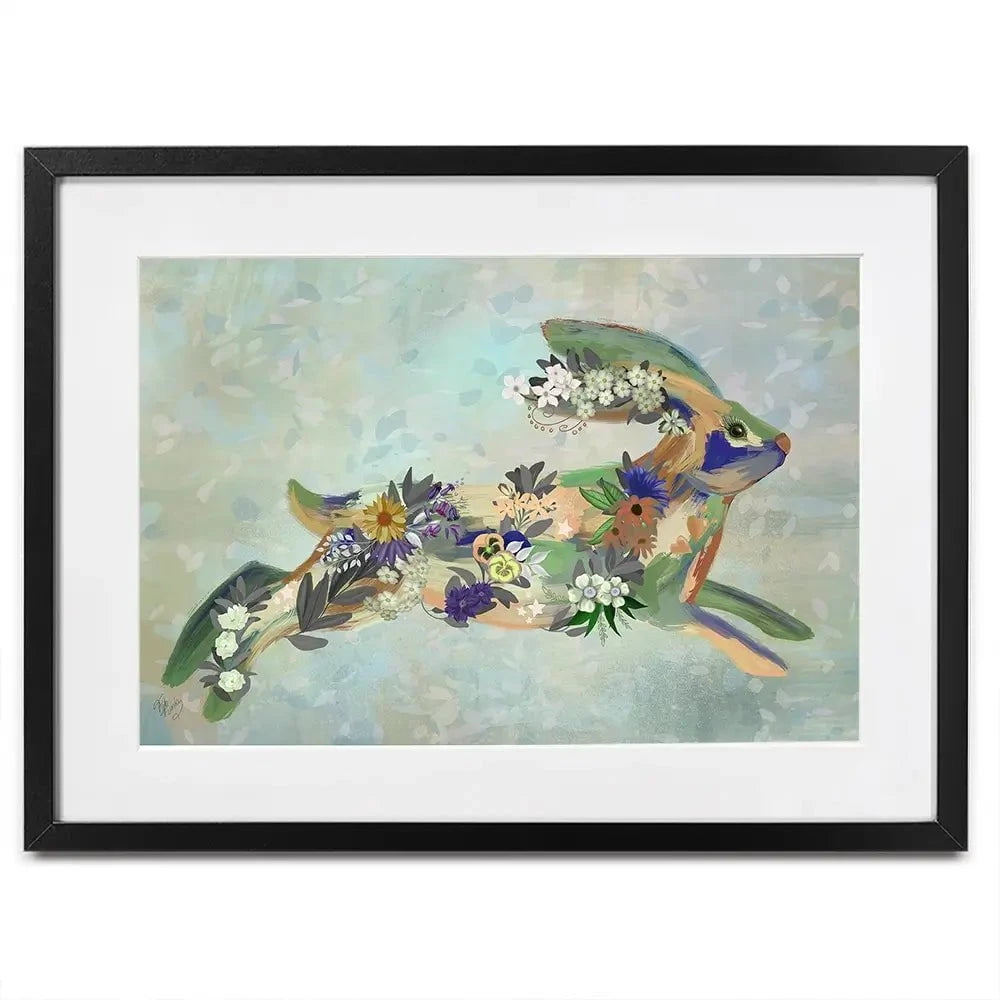 Fantastic Florals Hare Running Framed Art Print Fantastic Florals Hare Running Framed Art Print wall art product Fab Funky