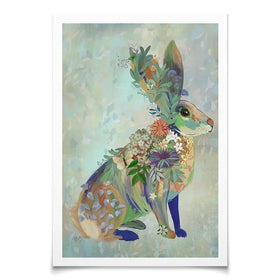 Fantastic Florals Hare Sitting Art Print Fantastic Florals Hare Sitting Art Print wall art product Fab Funky
