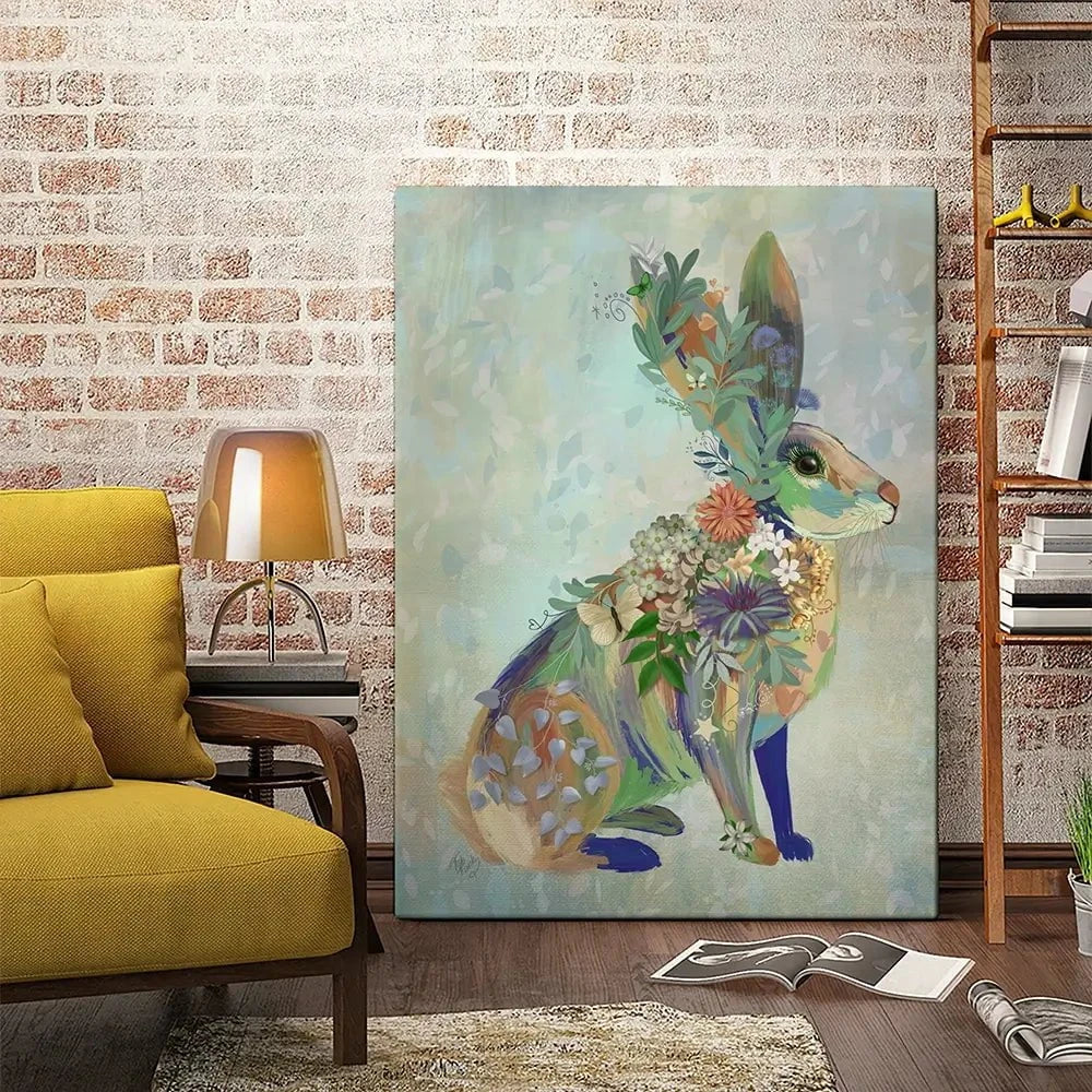 Fantastic Florals Hare Sitting Canvas Print Fantastic Florals Hare Sitting Canvas Print wall art product Fab Funky