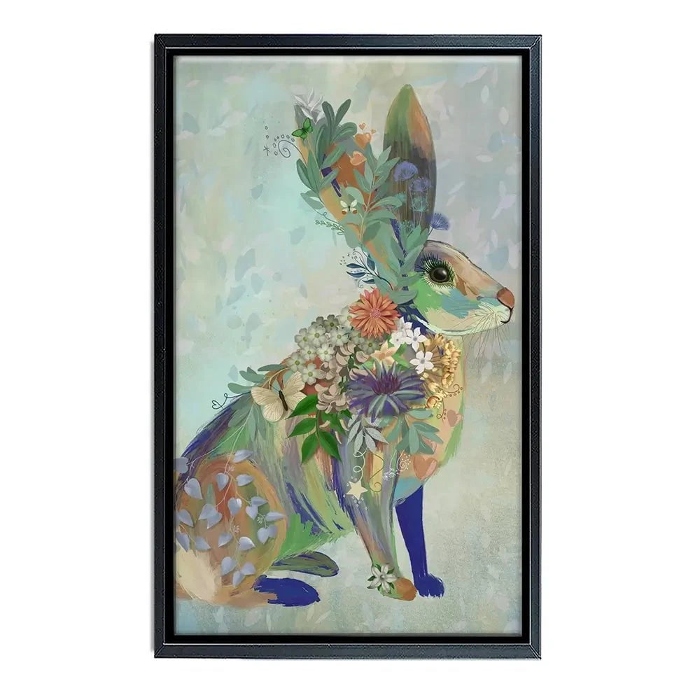 Fantastic Florals Hare Sitting Canvas Print Fantastic Florals Hare Sitting Canvas Print wall art product Fab Funky