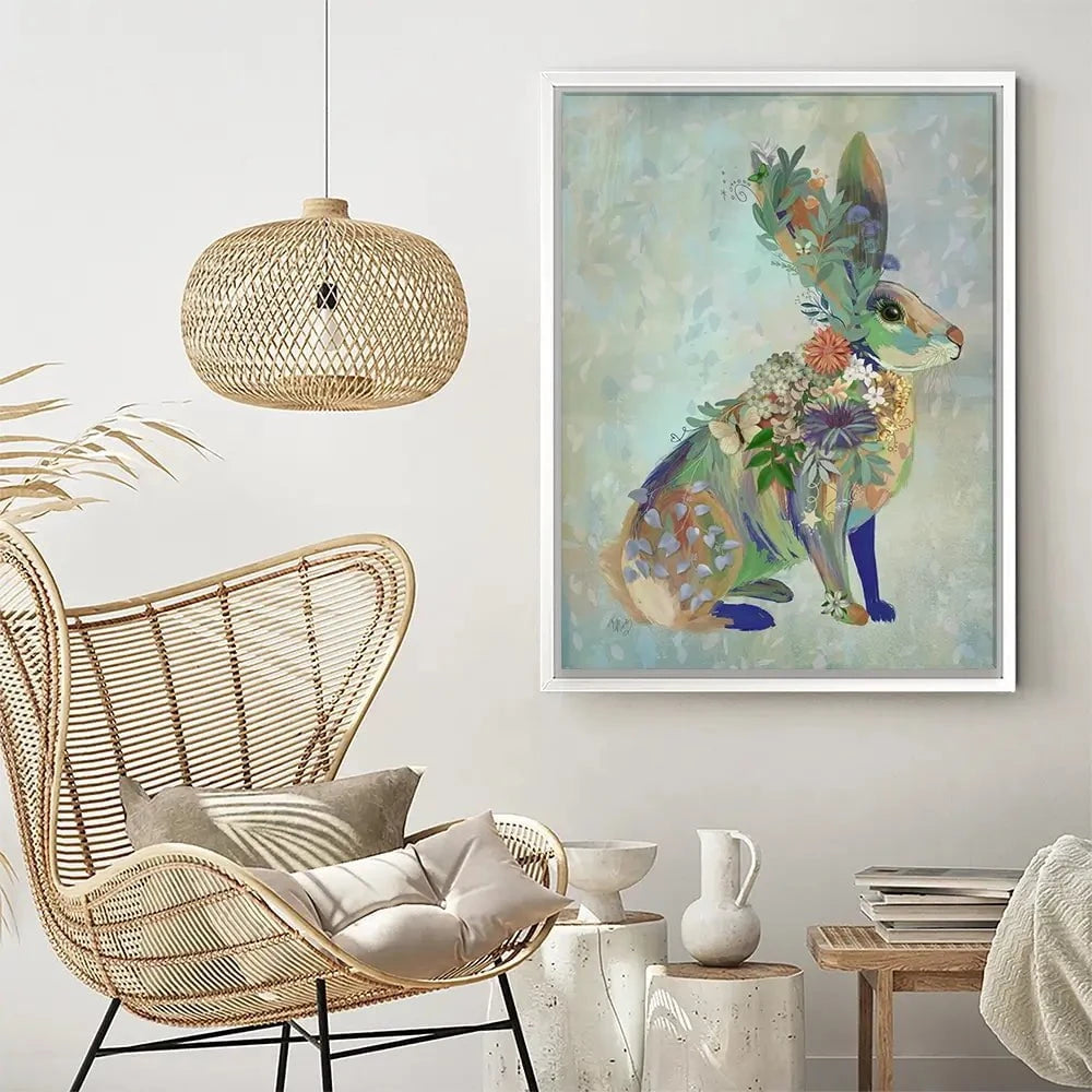 Fantastic Florals Hare Sitting Canvas Print Fantastic Florals Hare Sitting Canvas Print wall art product Fab Funky