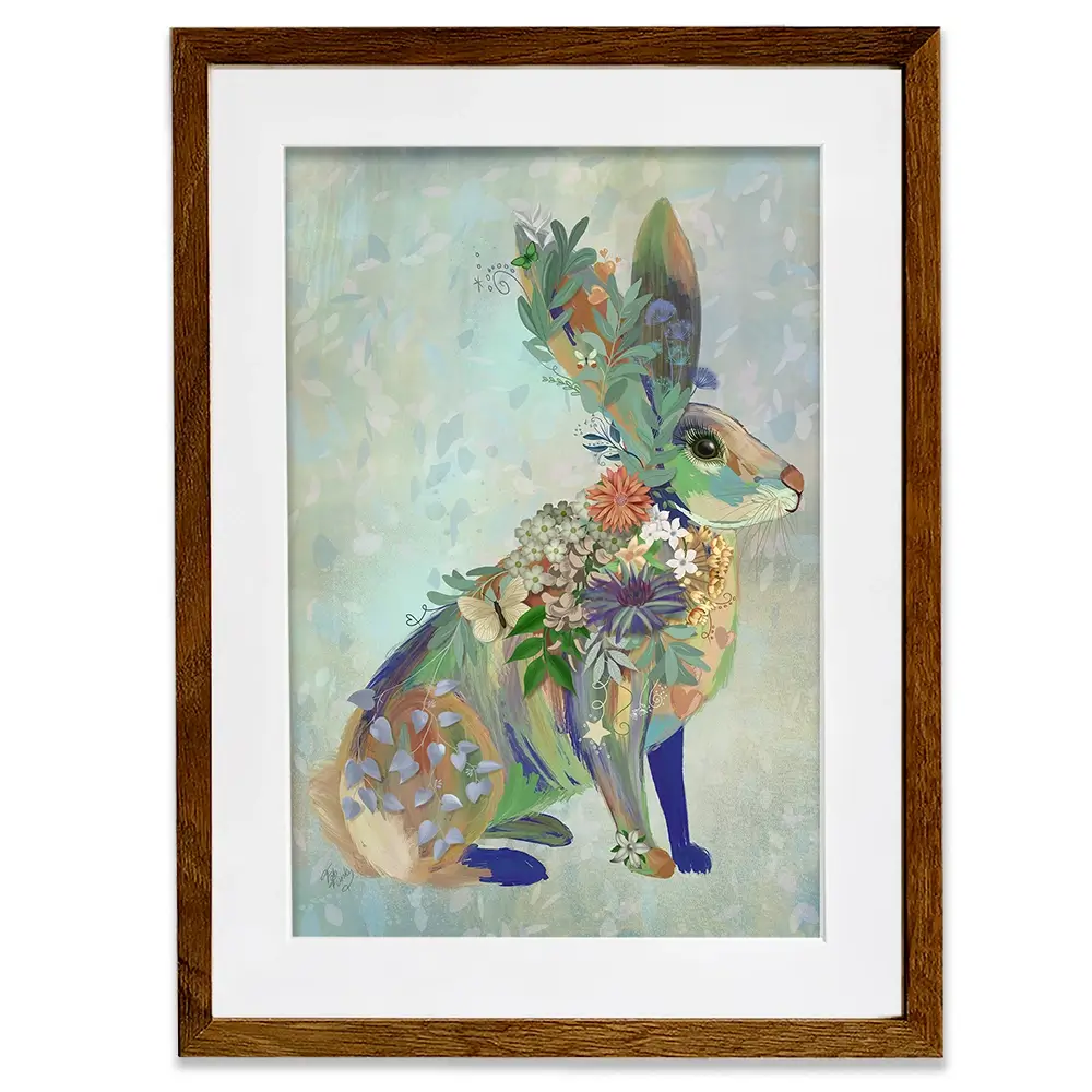 Fantastic Florals Hare Sitting Framed Art Print Fantastic Florals Hare Sitting Framed Art Print wall art product Fab Funky