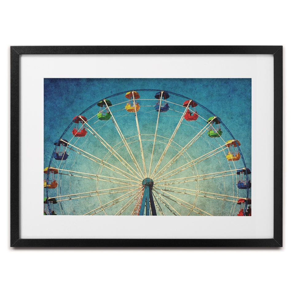 Ferris Wheel Against Blue Sky Framed Art Print wall art product DarkBird / Shutterstock