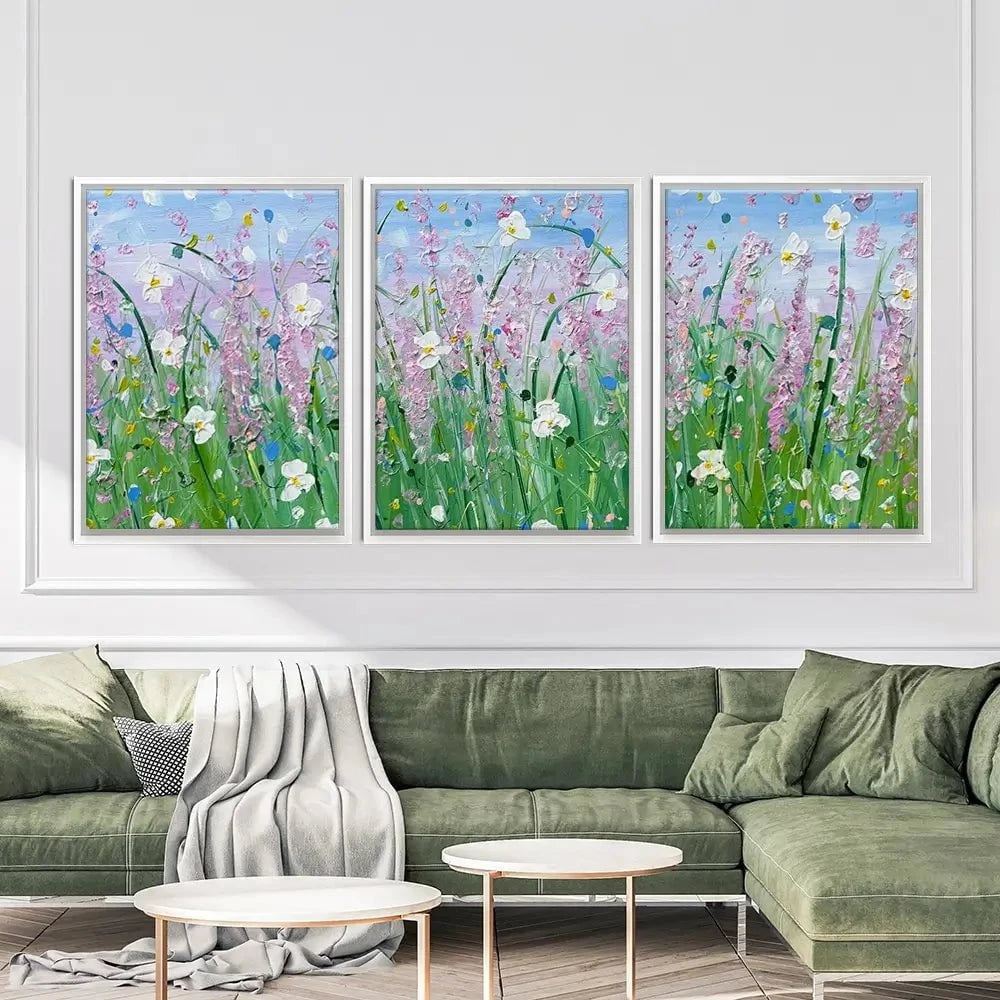 Fields Of Summer Trio Canvas Print Fields Of Summer Trio Canvas Print wall art product Charlotte Anna Reed