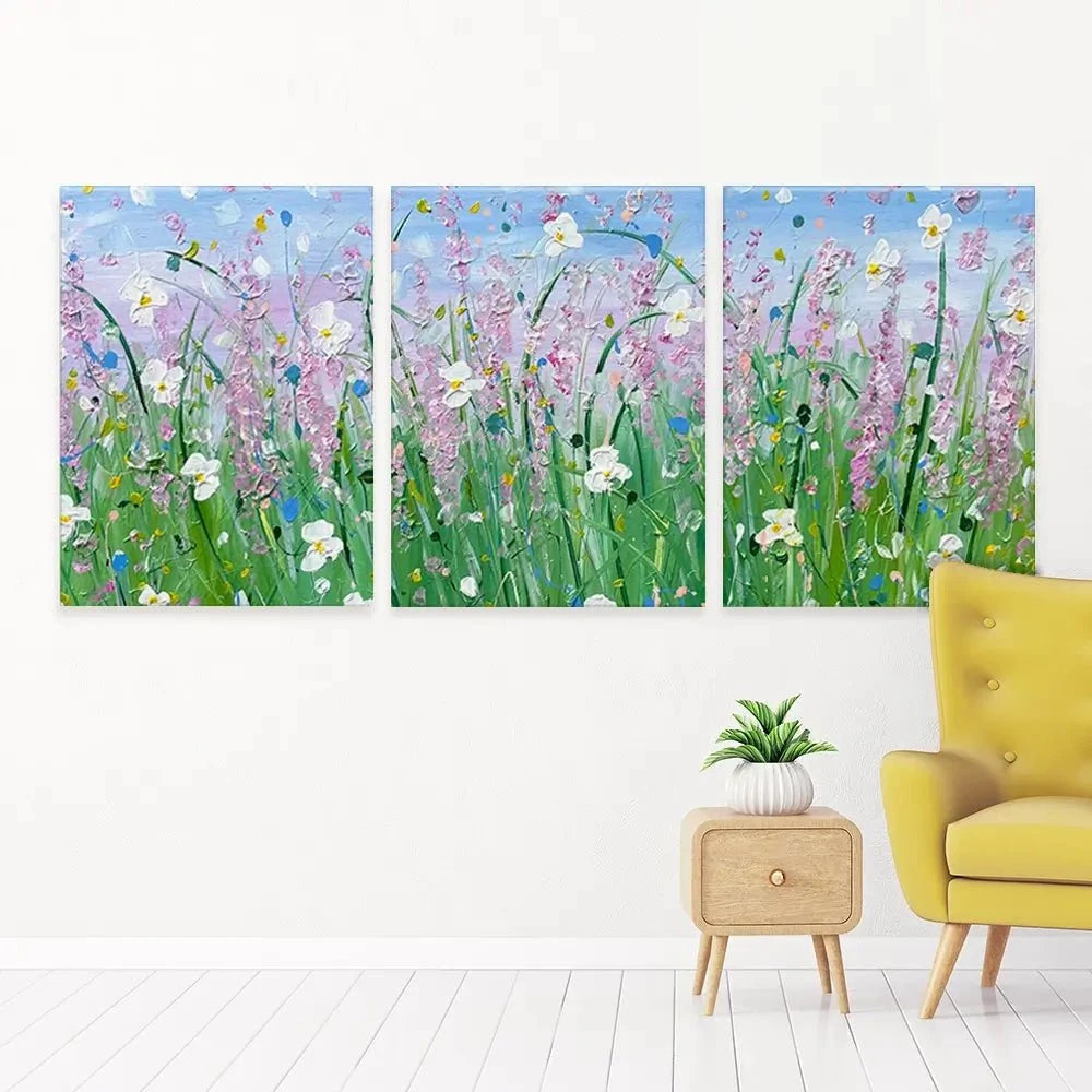 Fields Of Summer Trio Canvas Print Fields Of Summer Trio Canvas Print wall art product Charlotte Anna Reed