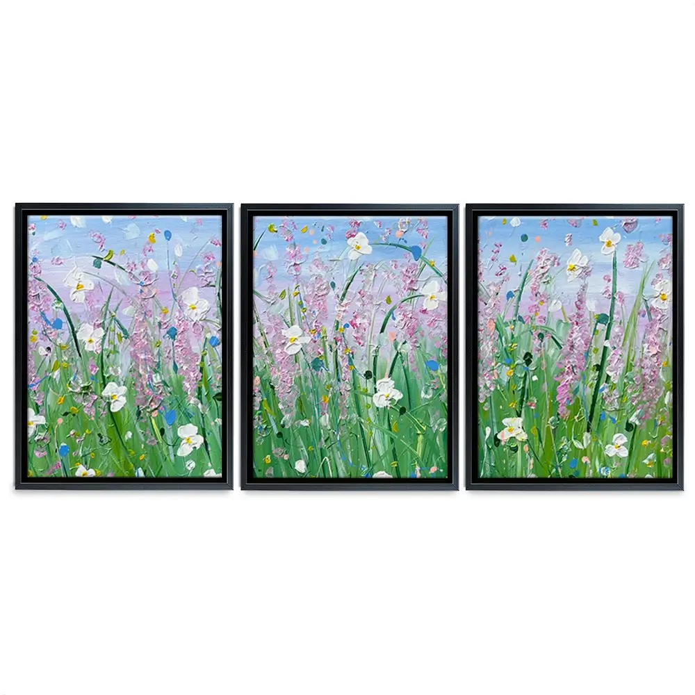 Fields Of Summer Trio Canvas Print Fields Of Summer Trio Canvas Print wall art product Charlotte Anna Reed