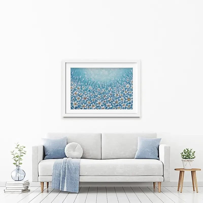 Filled With White Flowers Framed Art Print Filled With White Flowers Framed Art Print wall art product Olga Tkachyk