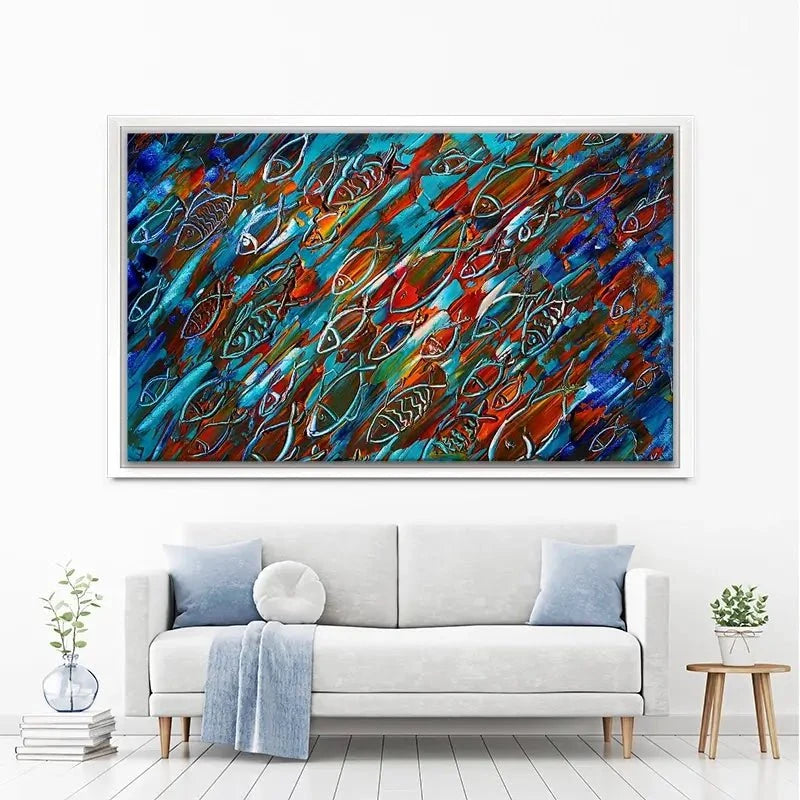Fish Frenzy Canvas Print Fish Frenzy Canvas Print wall art product Denis Kuvaev / Shutterstock