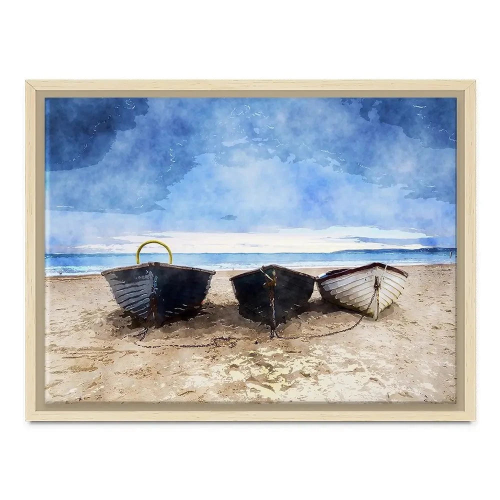Fishing Boats Under A Brooding Sky Canvas Print Fishing Boats Under A Brooding Sky Canvas Print wall art product Helen Hotson / Shutterstock